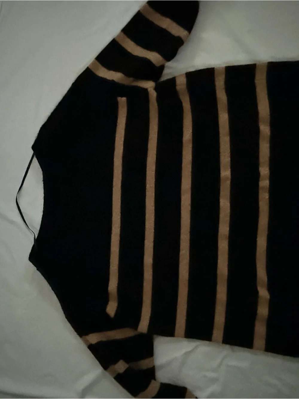 Torrid Women’s Rib-Knit Pullover Sweater Black/Beige Stripe Size 2 Boat Neck